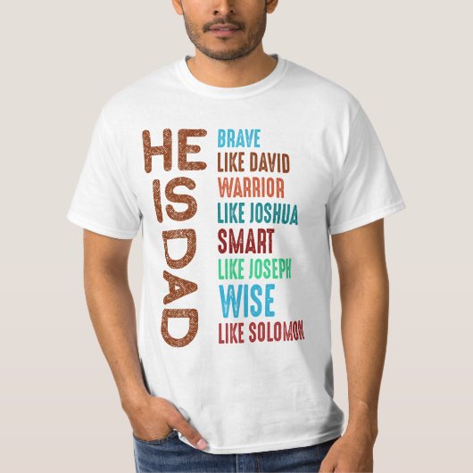 Hij is pap Shirt, moedig als David T-shirt (Voorkant)