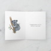 Hij is Perfect Baby Boy Koala Gefeliciteerd Kaart (Binnen)