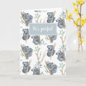 Hij is Perfect Baby Boy Koala Gefeliciteerd Kaart (Gele Bloem)