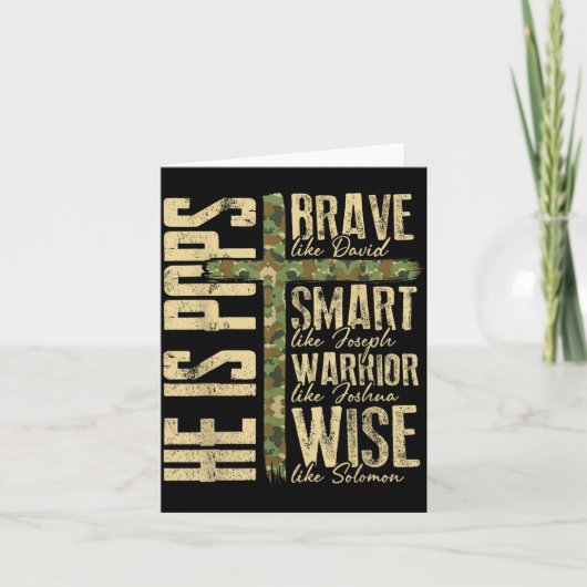 Hij Is Ps Camo Religieuze Vaderdag Christelijke Va Kaart (Voorkant)