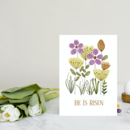 Hij is razen paasbloemen Kaart