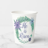 Hij is Religieus Floral-paasfeest Papieren Bekers (Achterkant)
