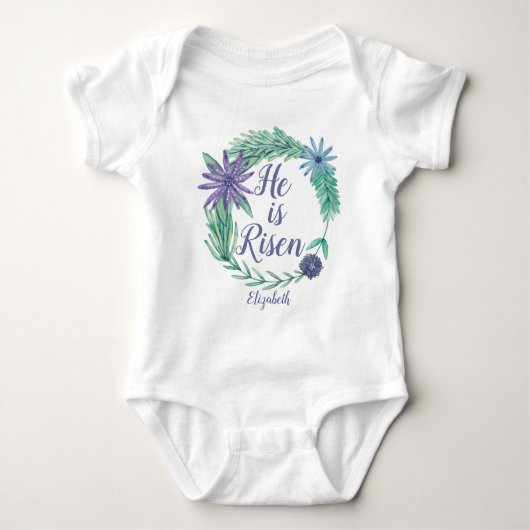 Hij is Religieus paasmaangepersonaliseerd Romper (Voorkant)