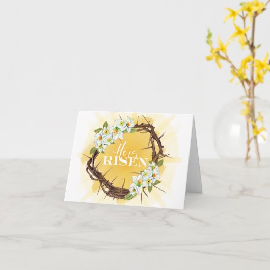 Hij is Religieus Pasen Kaart (Gele Bloem)