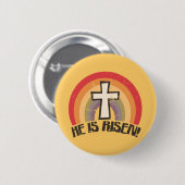 Hij is Religieus Pasen Ronde Button 5,7 Cm (Voorkant /achterkant)