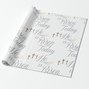 Hij is Risen 3 Crosses Cadeaupapier