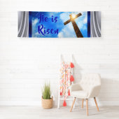 Hij is Risen Banner, paasbanners voor de kerk Spandoek (Insitu)