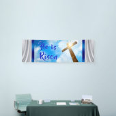 Hij is Risen Banner, paasbanners voor de kerk Spandoek (Beurs)