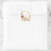 Hij is Risen boho bloemenkrans Pasen Ronde Sticker (Tas)