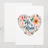 Hij is Risen Boho Christelijk Heart Motif Inspirat Kaart (Voorkant / Achterkant)