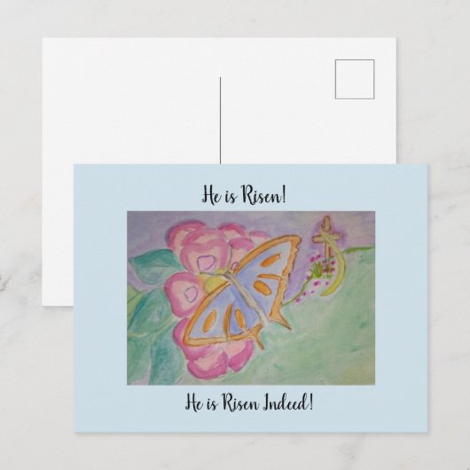 Hij is Risen. Briefkaart (Voorkant / Achterkant)