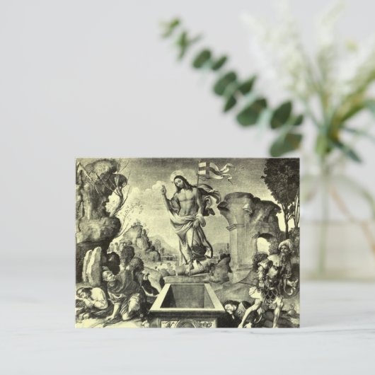 Hij is Risen. Briefkaart (Staand voorkant)