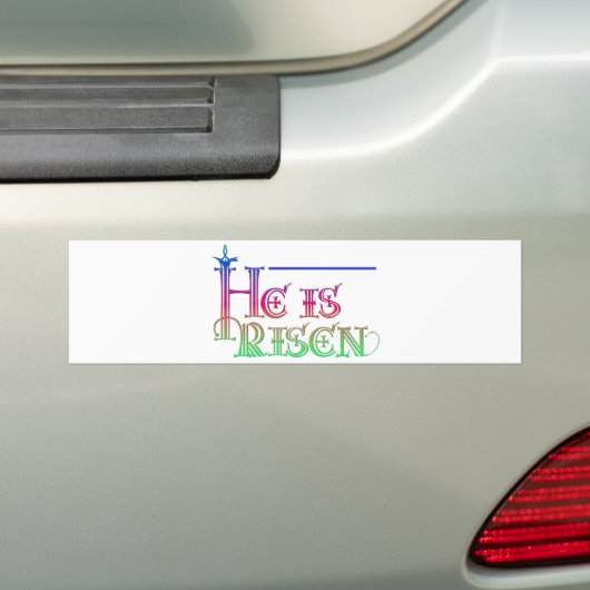Hij is Risen Bumpersticker (Op auto)