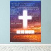 Hij is Risen Canvas Afdruk (Insitu (Houten vloer))