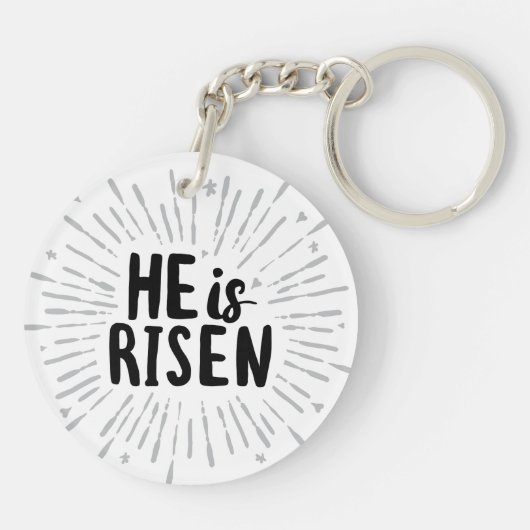 Hij is Risen Christ is Risen Quotes Pasen Art Resu Sleutelhanger (Achterkant)