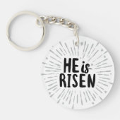 Hij is Risen Christ is Risen Quotes Pasen Art Resu Sleutelhanger (Voorkant)