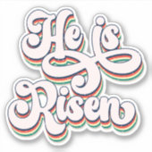 Hij is Risen Christelijk Geliever Vinyl Sticker (Voorkant)