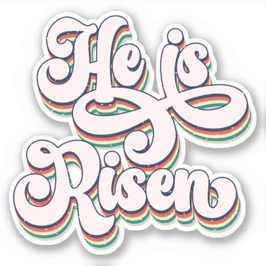 Hij is Risen Christelijk Geliever Vinyl Sticker (Voorkant)