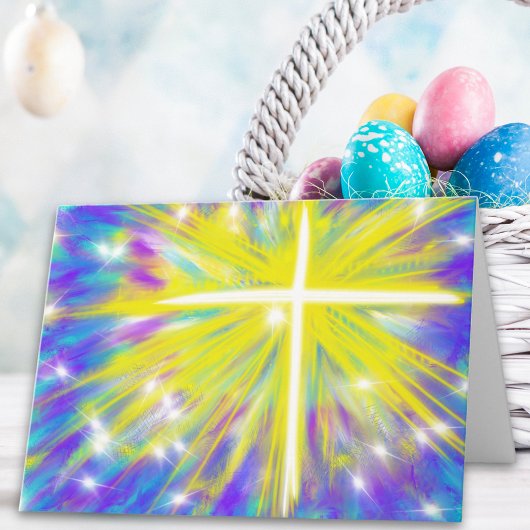 Hij is Risen Christelijk modern kunstontwerp Feestdagen Kaart