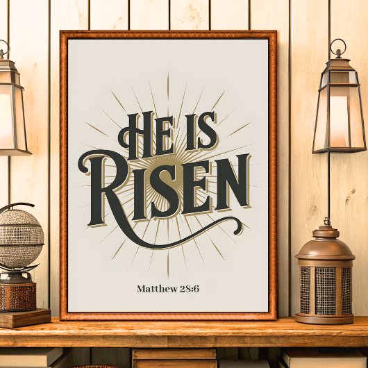 Hij is Risen  Christelijke Wall Art Print
