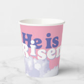 Hij is Risen Clouds Easter Cups Papieren Bekers (Links)