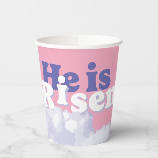 Hij is Risen Clouds Easter Cups Papieren Bekers (Links)