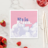 Hij is Risen Clouds Easter Napkins Servet (Insitu)