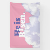 Hij is Risen Clouds Paasbanner Spandoek (Verticaal)