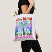 Hij is Risen, Croquette Bow Blue Floral Canvas tas (Dichtbij)