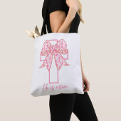 Hij is Risen, Croquette Bow Pink Floral Tote Bag (Dichtbij)