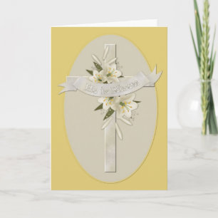 Hij is Risen Cross Christelijk Pasen Wenskaart Feestdagen Kaart