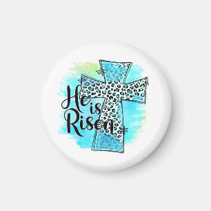 Hij is Risen Cross Easter Magneet