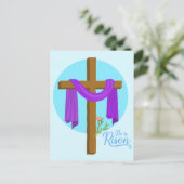 Hij is Risen Cross Feestdagenkaart (Staand voorkant)