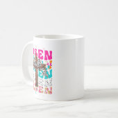 Hij is Risen Cross Jesus Pasen Christelijke Religi Koffiemok (Voorkant links)