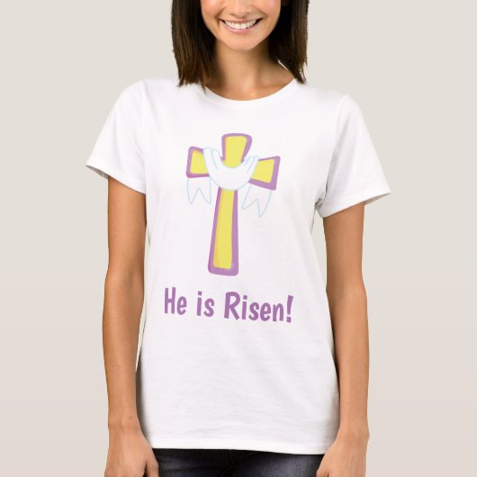 Hij is Risen Cross T-shirt (Voorkant)