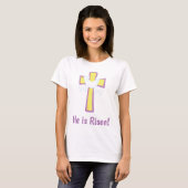 Hij is Risen Cross T-shirt (Voorkant volledig)