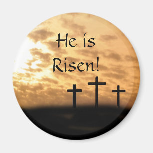 Hij is Risen Crosses en Sunset Easter Magnet