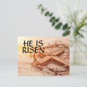 Hij is Risen Crown of Thorns Feestdagenkaart (Staand voorkant)