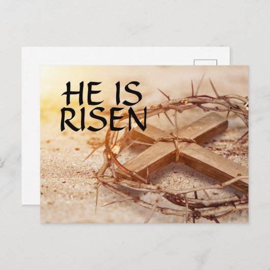 Hij is Risen Crown of Thorns Feestdagenkaart (Voorkant / Achterkant)