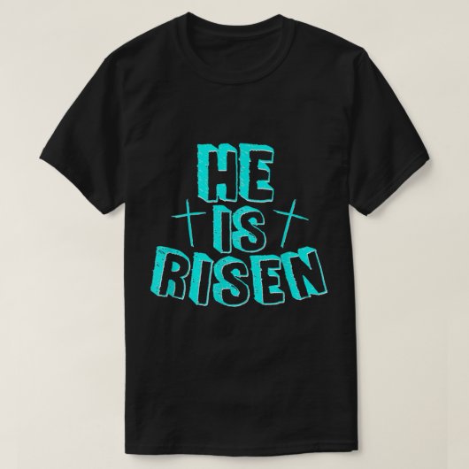 Hij is Risen Cute Easter Cross Jesus is levende Ch T-shirt (Design voorkant)