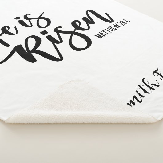 Hij is Risen Easter Blanket Sherpa Black & White Deken (3/4)