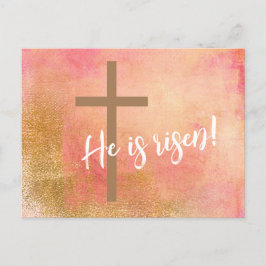Hij is Risen Easter Cross Holiday Kaart