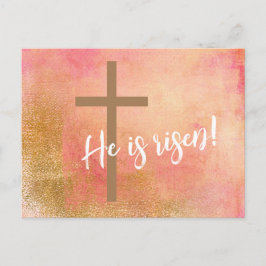 Hij is Risen Easter Cross Holiday Kaart