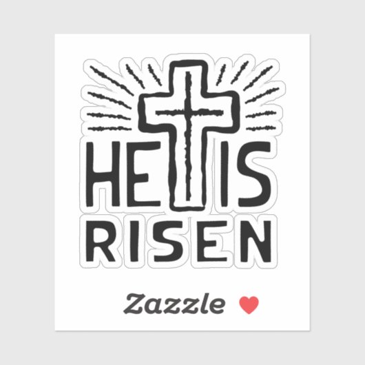Hij is Risen Easter Cross Sticker (Vel)