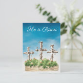 Hij is Risen Easter Crosses Briefkaart (Staand voorkant)
