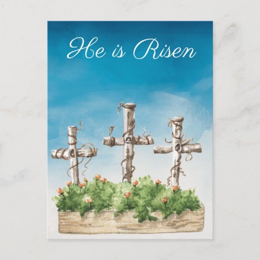 Hij is Risen Easter Crosses Briefkaart (Voorkant)
