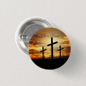 Hij is Risen Easter Ronde Button 3,2 Cm (Voorkant /achterkant)