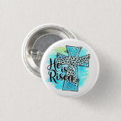 Hij is Risen Easter Ronde Button 3,2 Cm (Voorkant /achterkant)