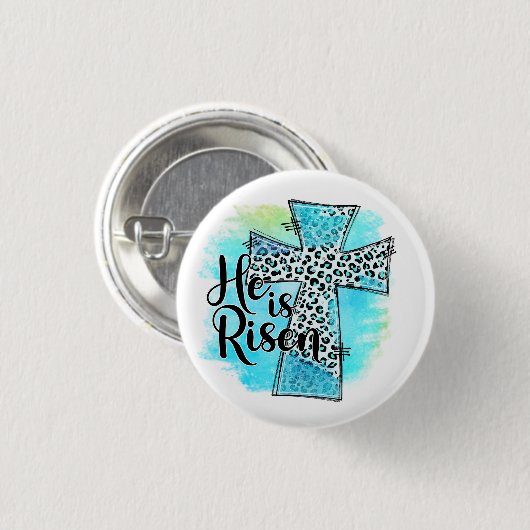 Hij is Risen Easter Ronde Button 3,2 Cm (Voorkant /achterkant)