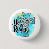 Hij is Risen Easter Ronde Button 3,2 Cm (Voorkant)